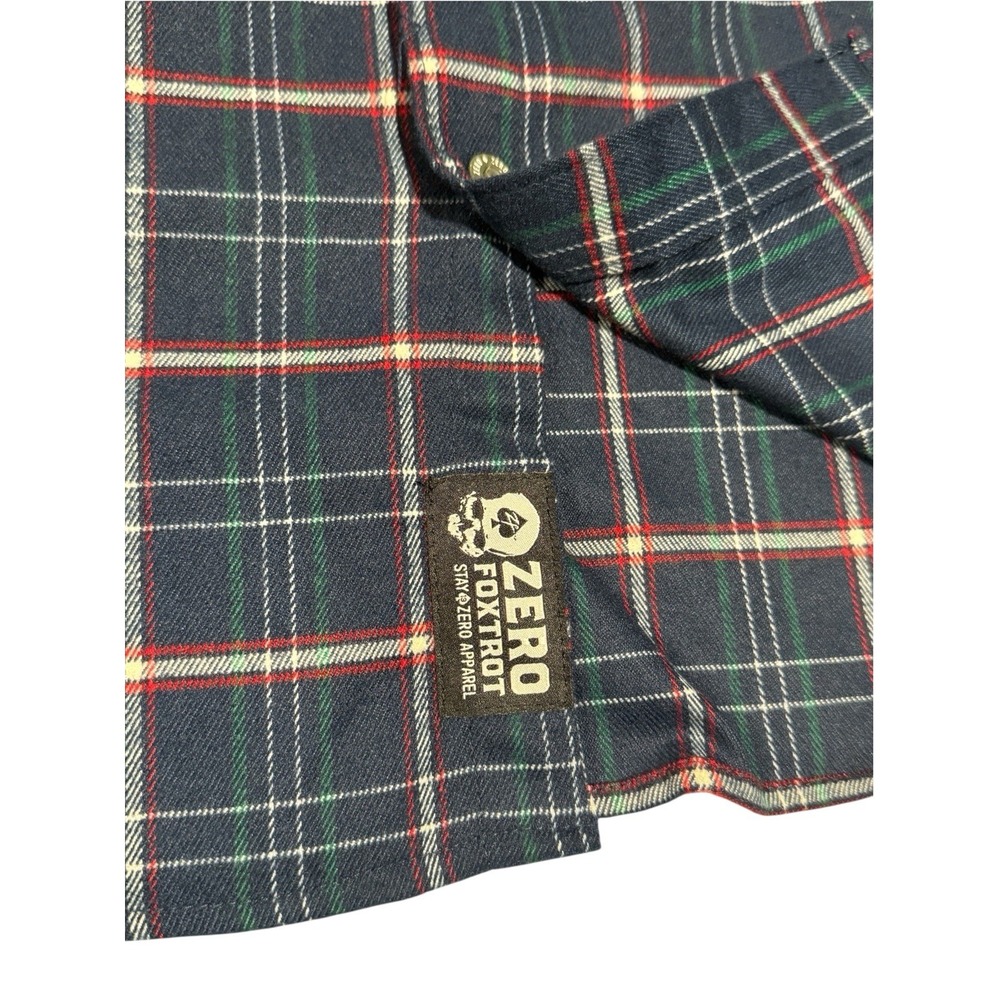 Zero Foxtrot Men’s Sz 3XL Multicolor Plaid Flannel Button Down Shirt Long Sleeve - Picture 9 of 15
